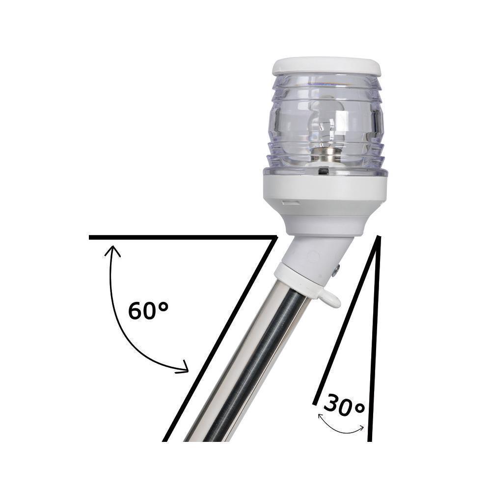 Asta 360° 60 cm in asse fanale bianco 