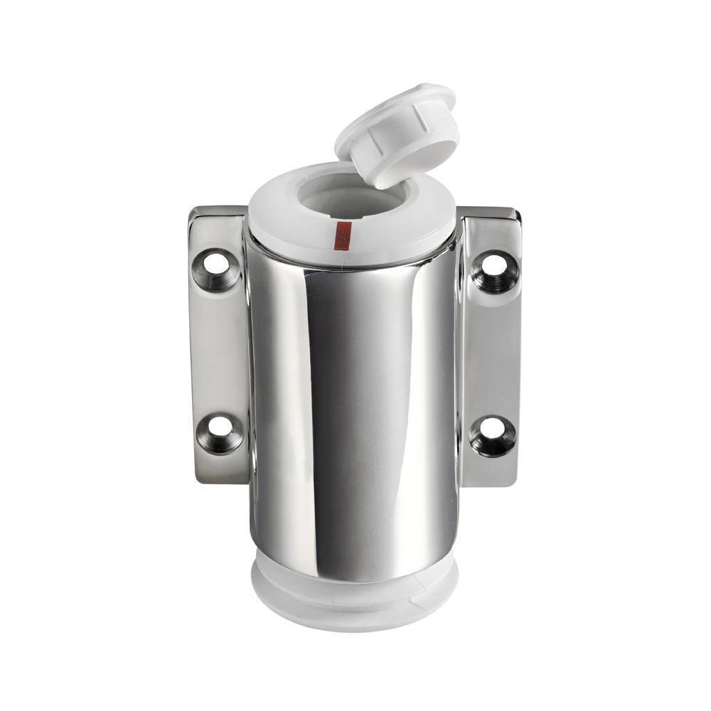 Basetta a parete inox cappuccio bianco 3 contatti 