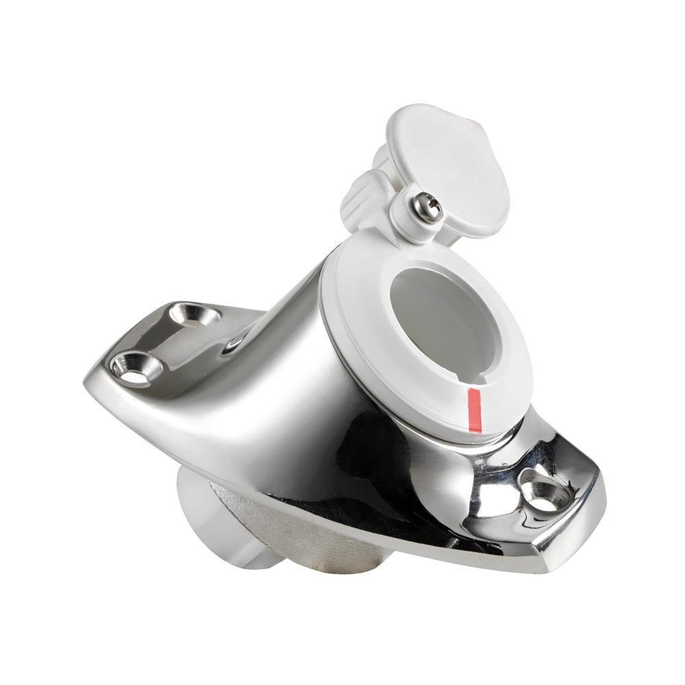 Basetta angolata a incasso inox cappuccio bianco 