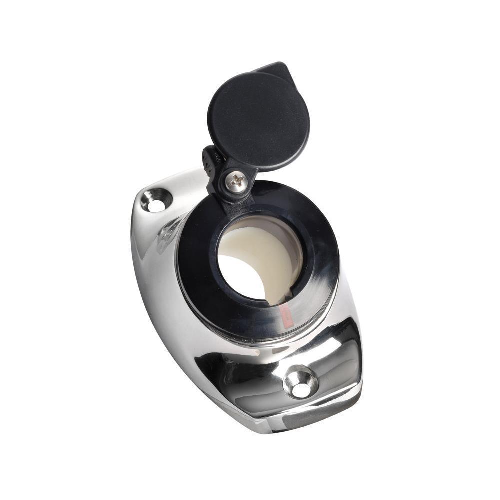 Basetta angolata a incasso inox cappuccio nero 