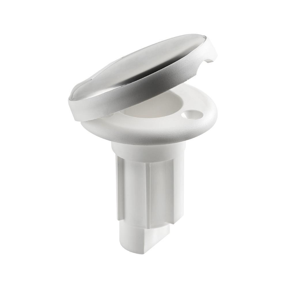 Basetta bianca incasso cappuccio inox 2 contatti 