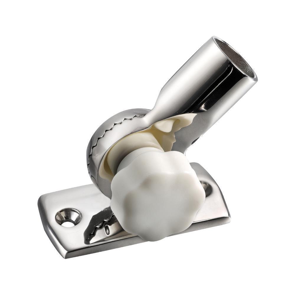 Basetta inox regolabile con pomello bianco 