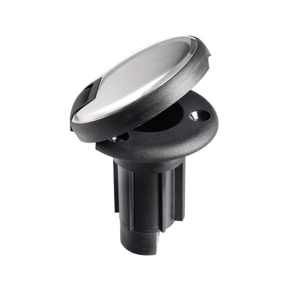 Basetta nera incasso cappuccio inox 2 contatti 