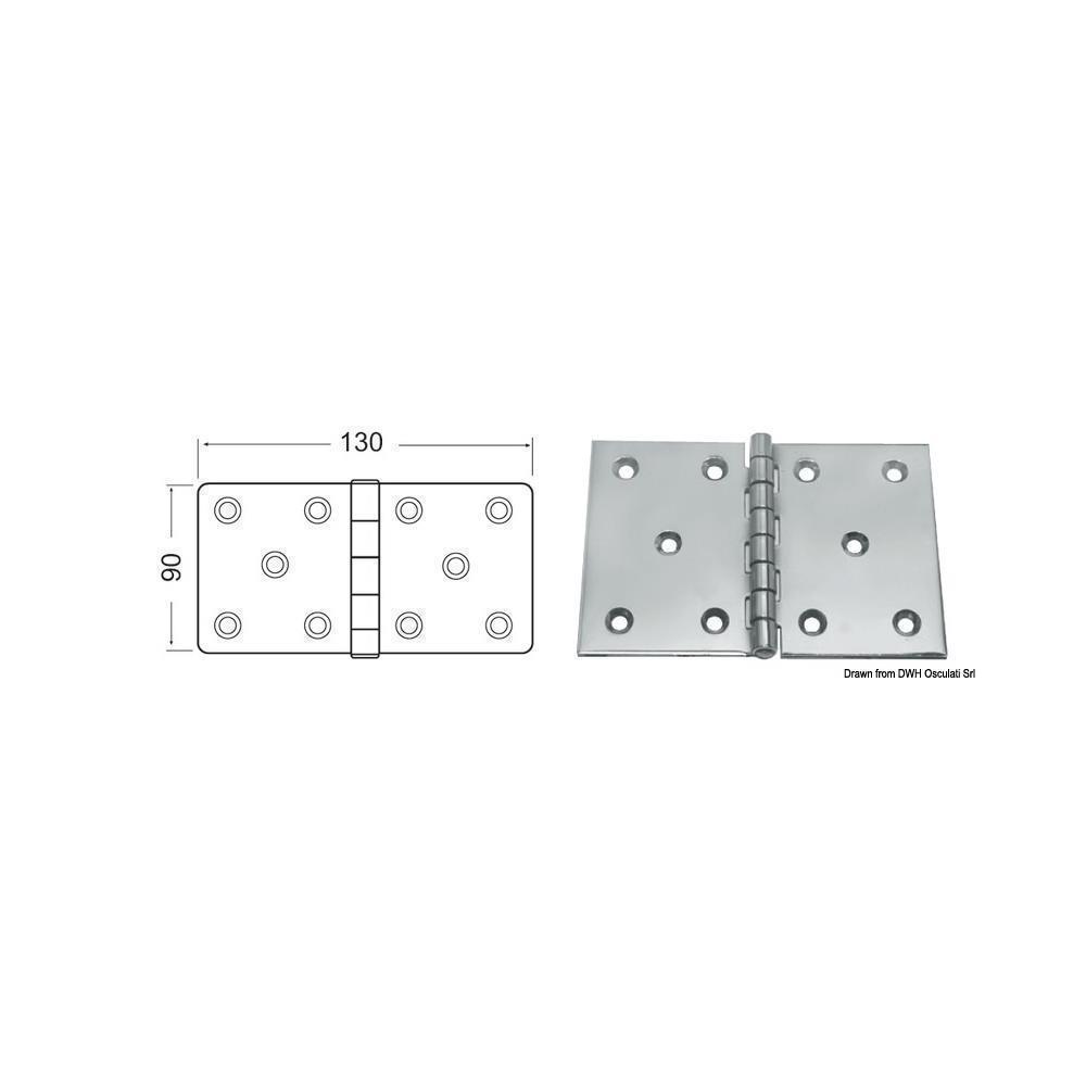 Cerniera inox mm 130x90 