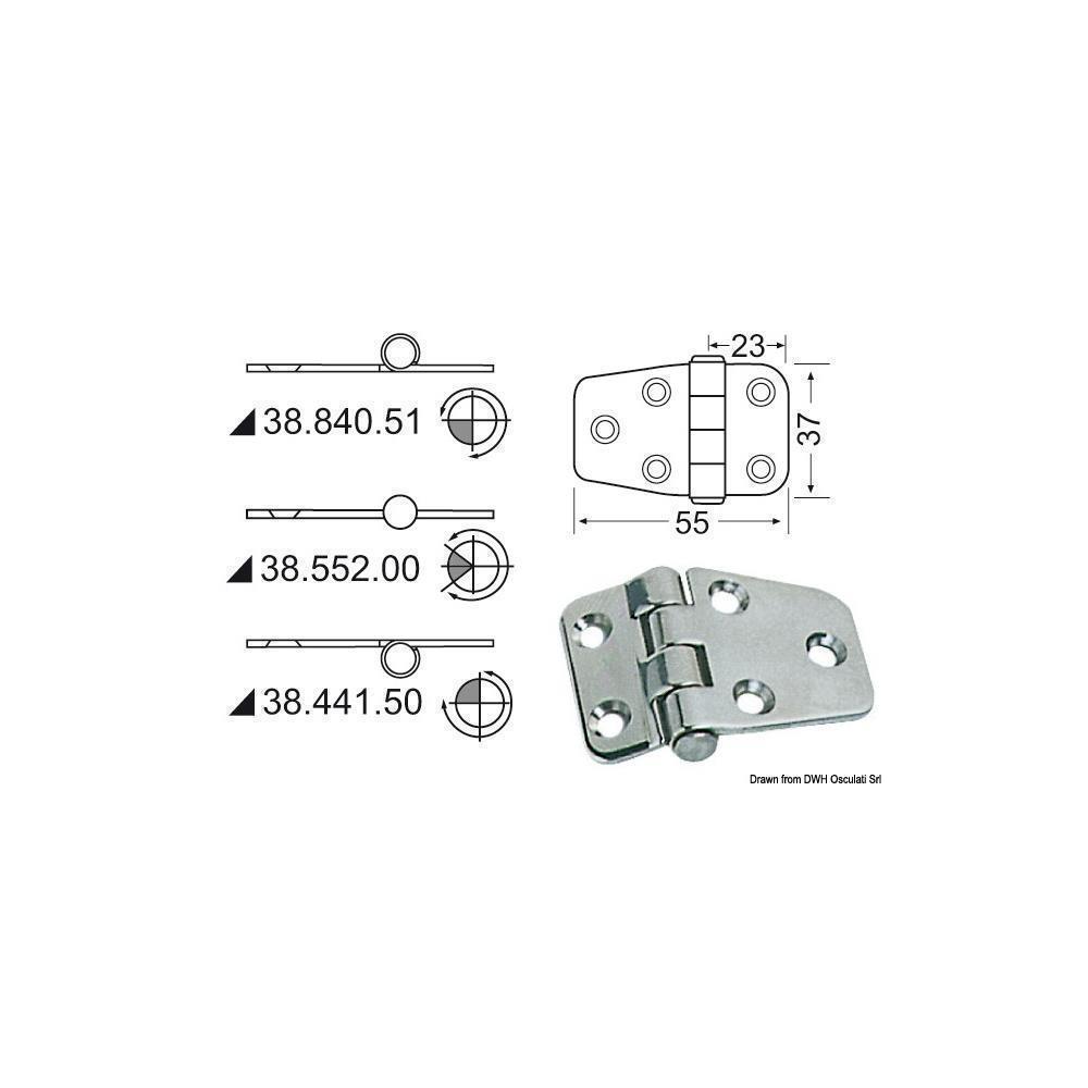 Cerniera nodo rovesciato 55x37 mm 