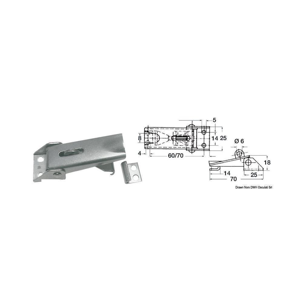 Chiusura a leva regol. 70x25mm 