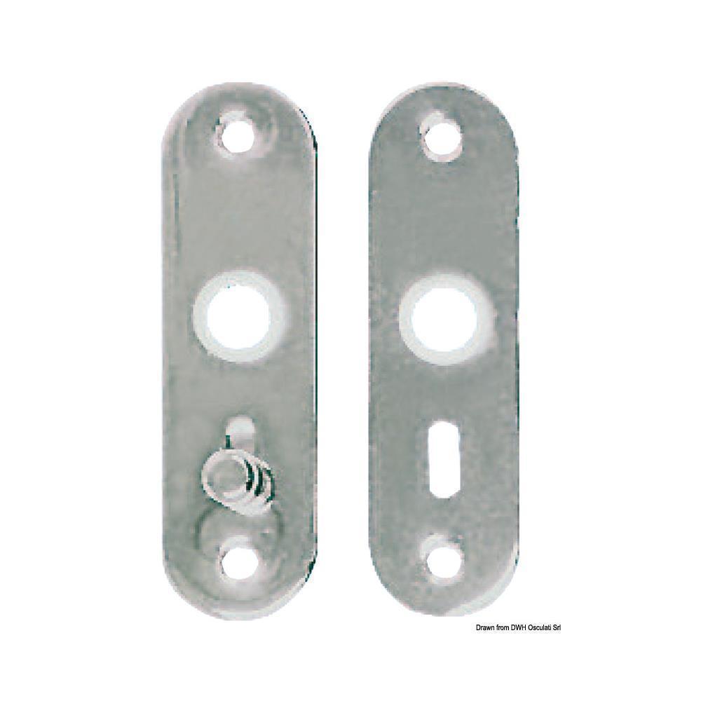 Coppia placche ottone cromato 