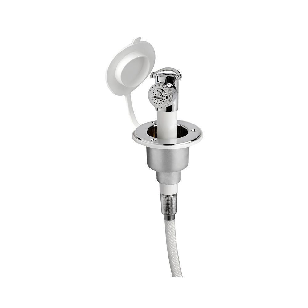Doccia a pulsante cromata tubo PVC 2,5 m in piano 