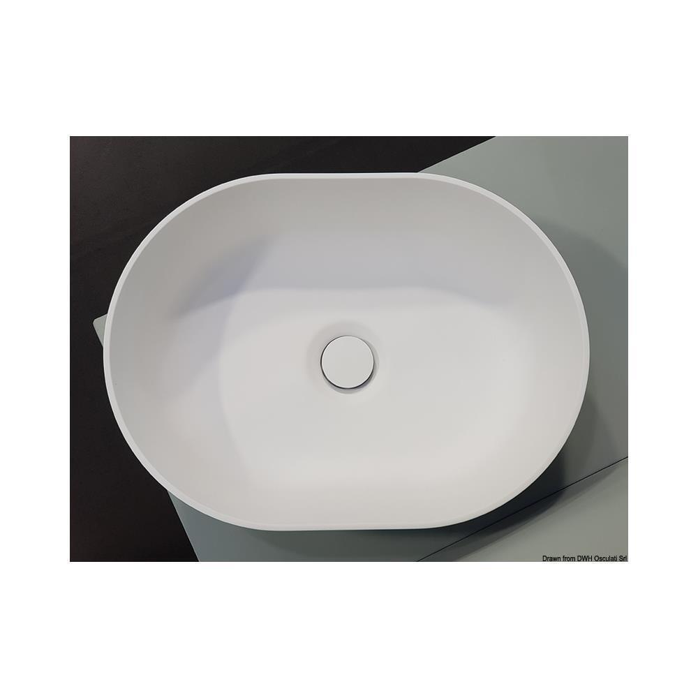 Lavello semiovale in Ocritech bianco 350x260 