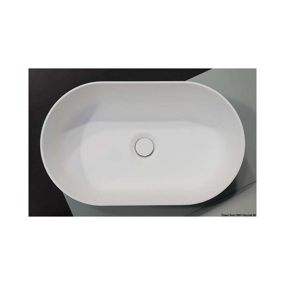 Lavello semiovale in Ocritech bianco 450x260 