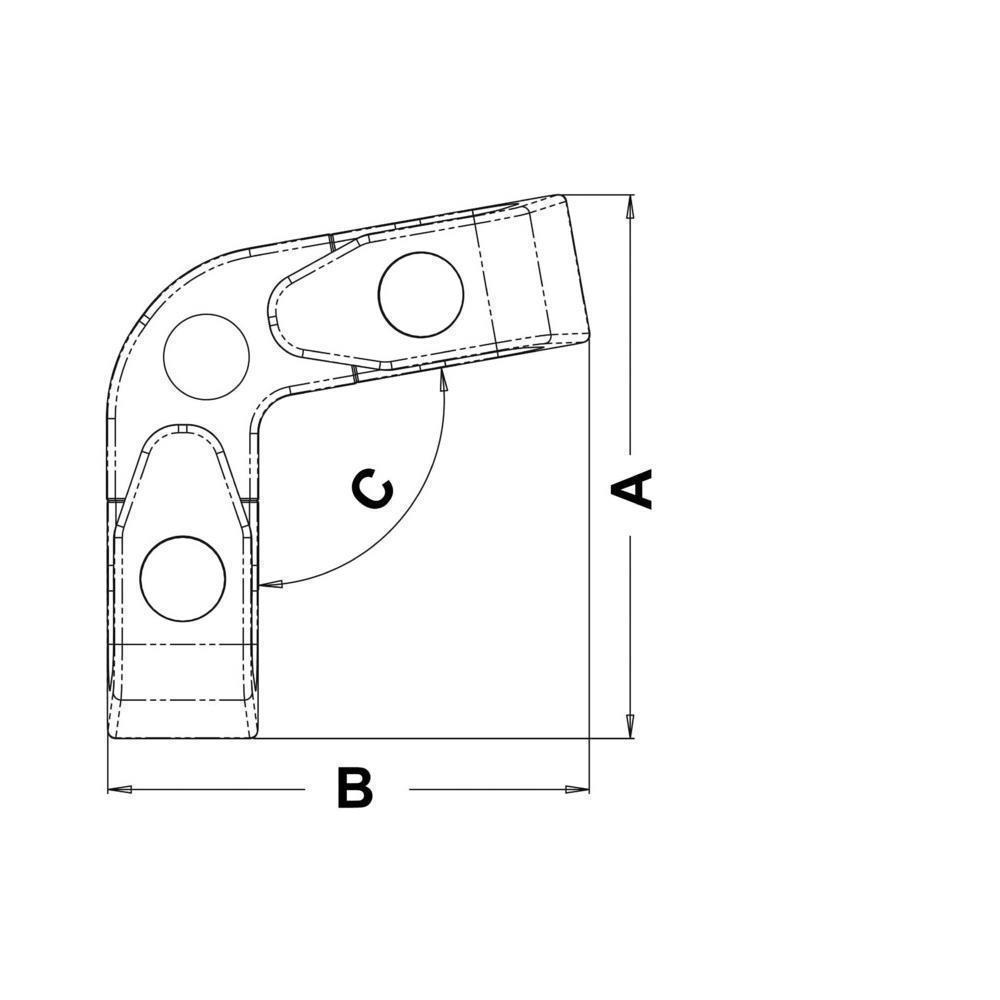 Passacavo angolare a rulli 100° 