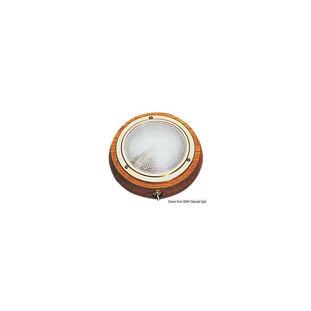 Plafoniera ottone e teak 145 mm 