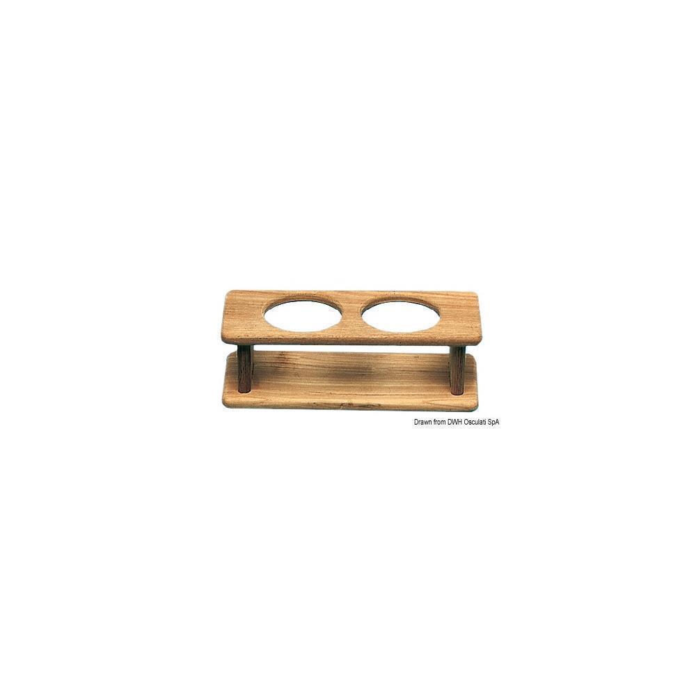 Porta 2 bottiglie teak 