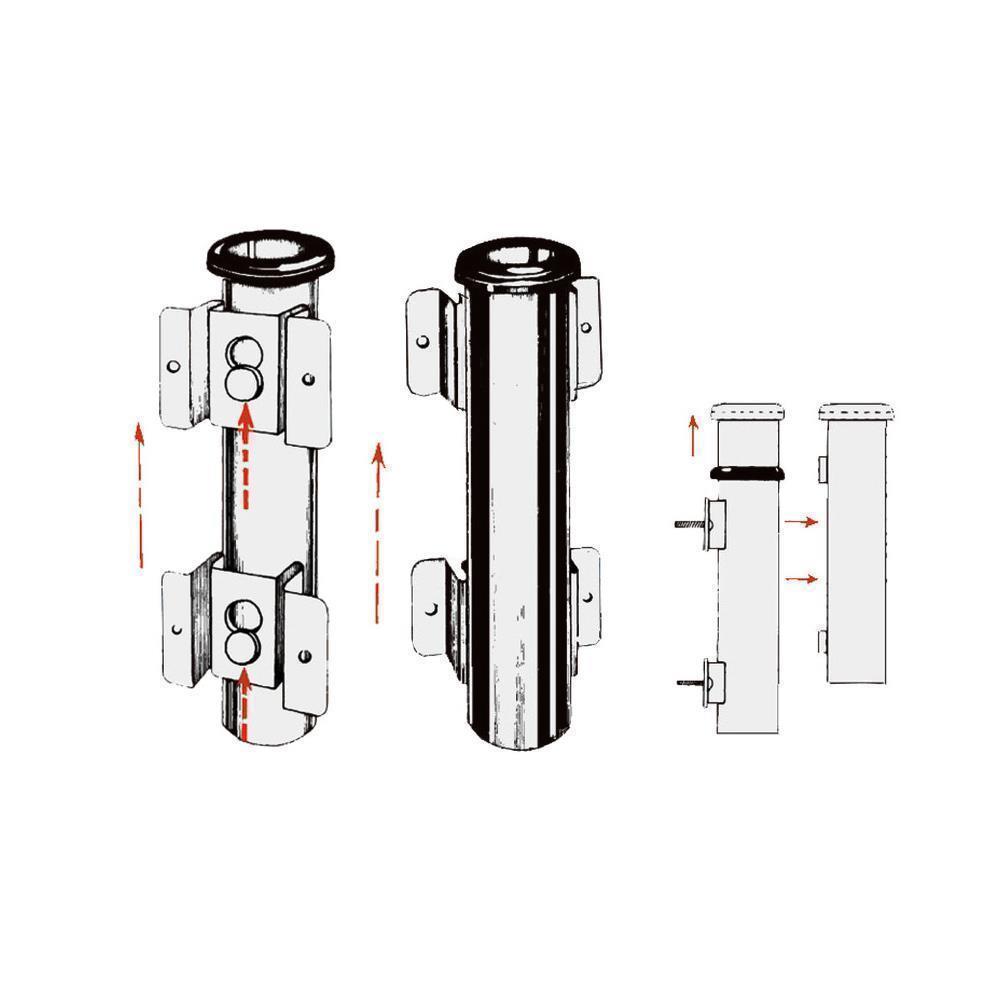 Portacanne parete inox 42 mm 