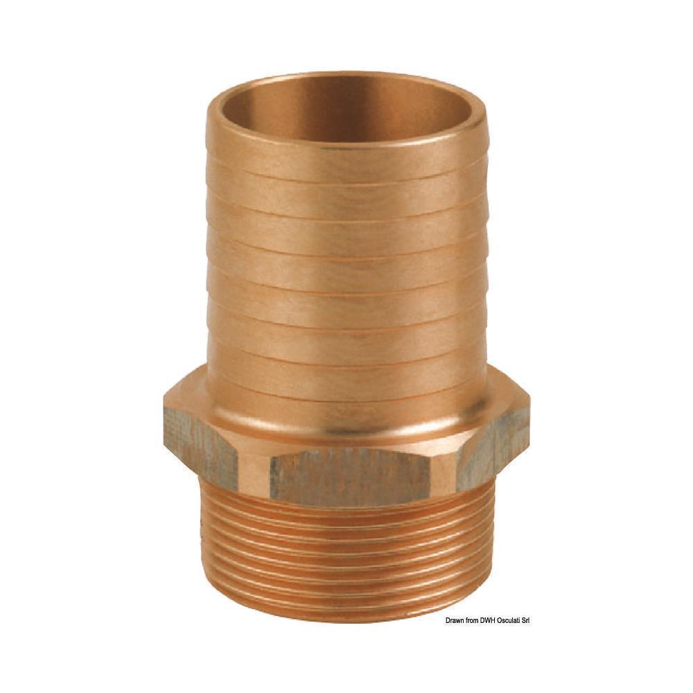 Portagomma maschio in bronzo 1/4" x 10 