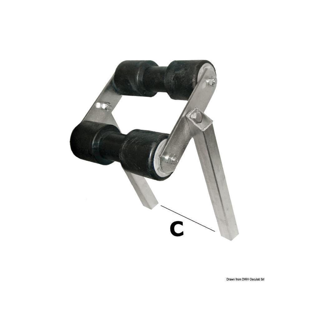 Rullo basculante centrale tubo 30 x 30 mm 