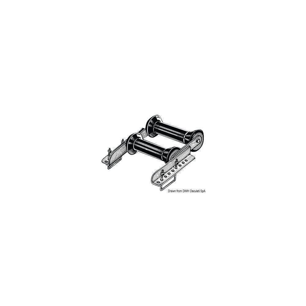 Rullo basculante posteriore 60 mm doppio 