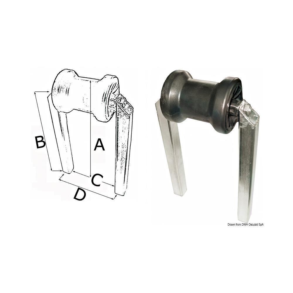 Rullo centrale piccolo tubo 30 x 30 mm 