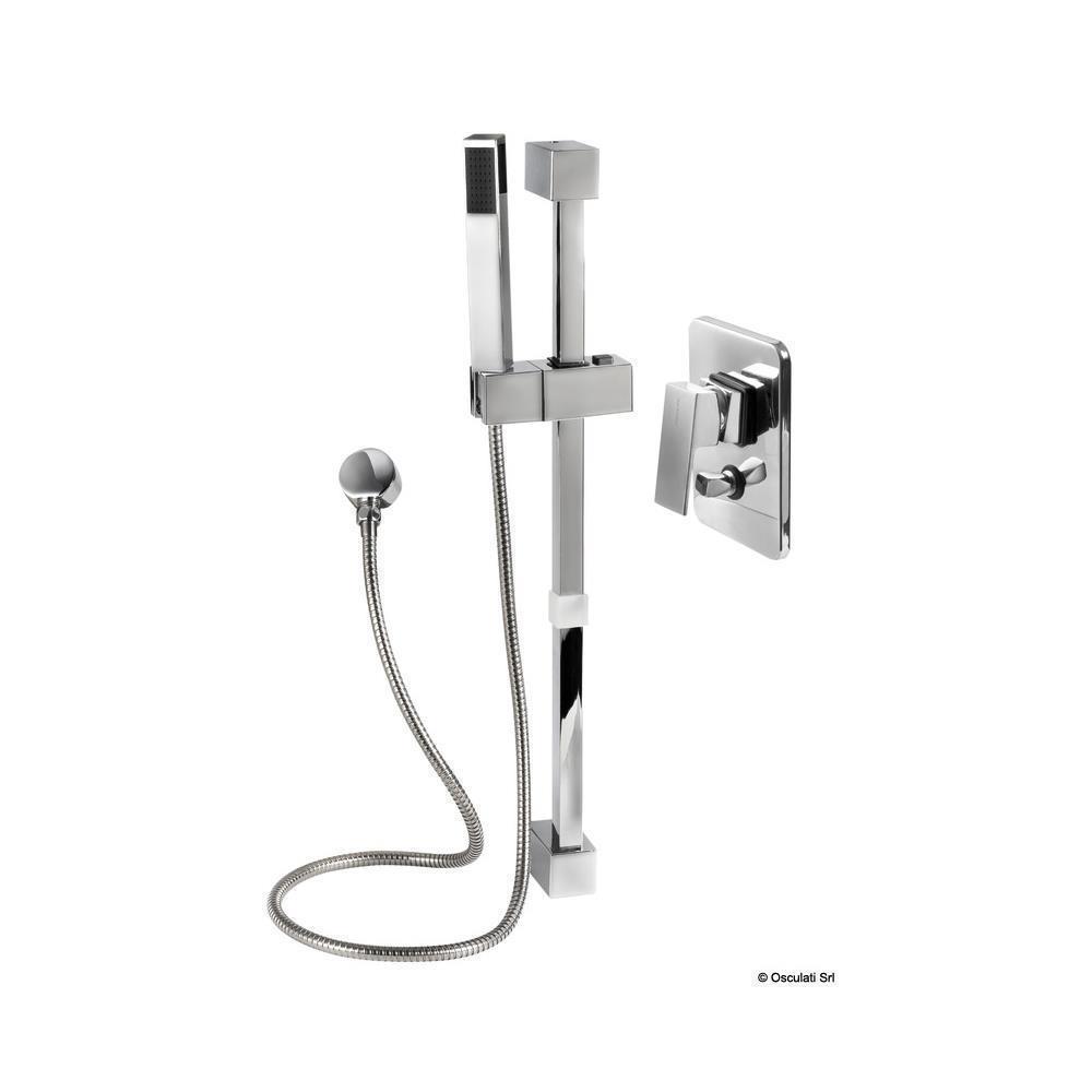 Saliscendi doccia con misc.Square V.2 tubo in PVC 