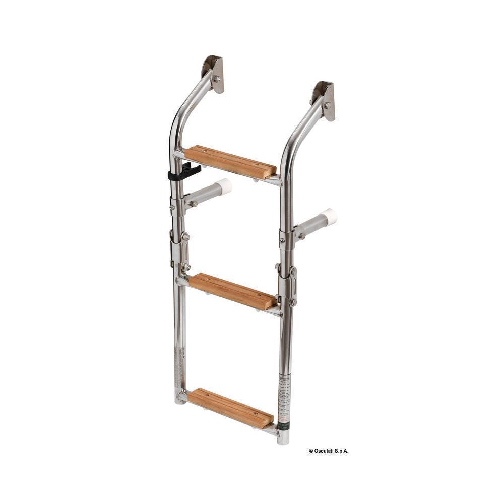 Scaletta inox/legno 3 gradini 