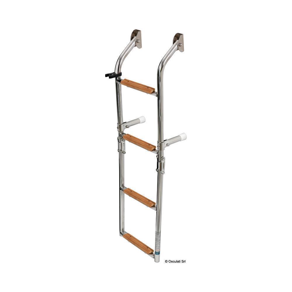 Scaletta inox/legno 4 gradini 