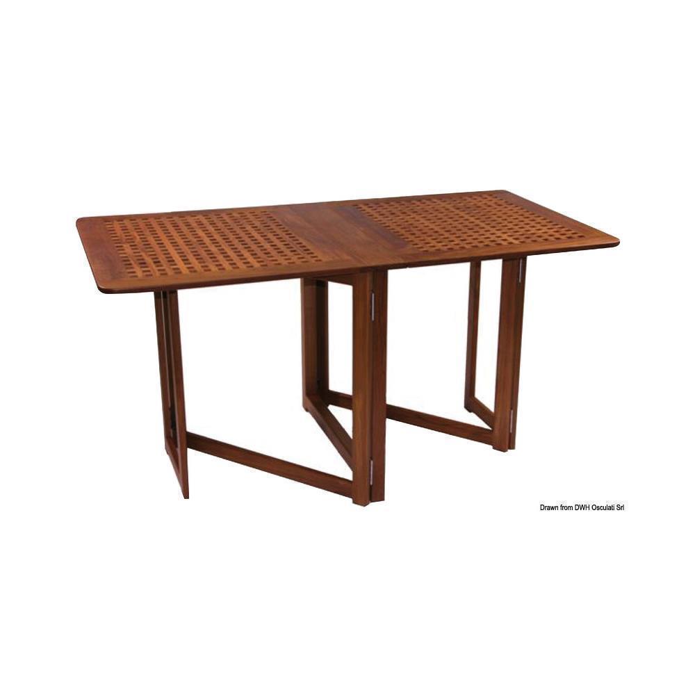 Tavolo teak pieghevole 78x145x70 cm 