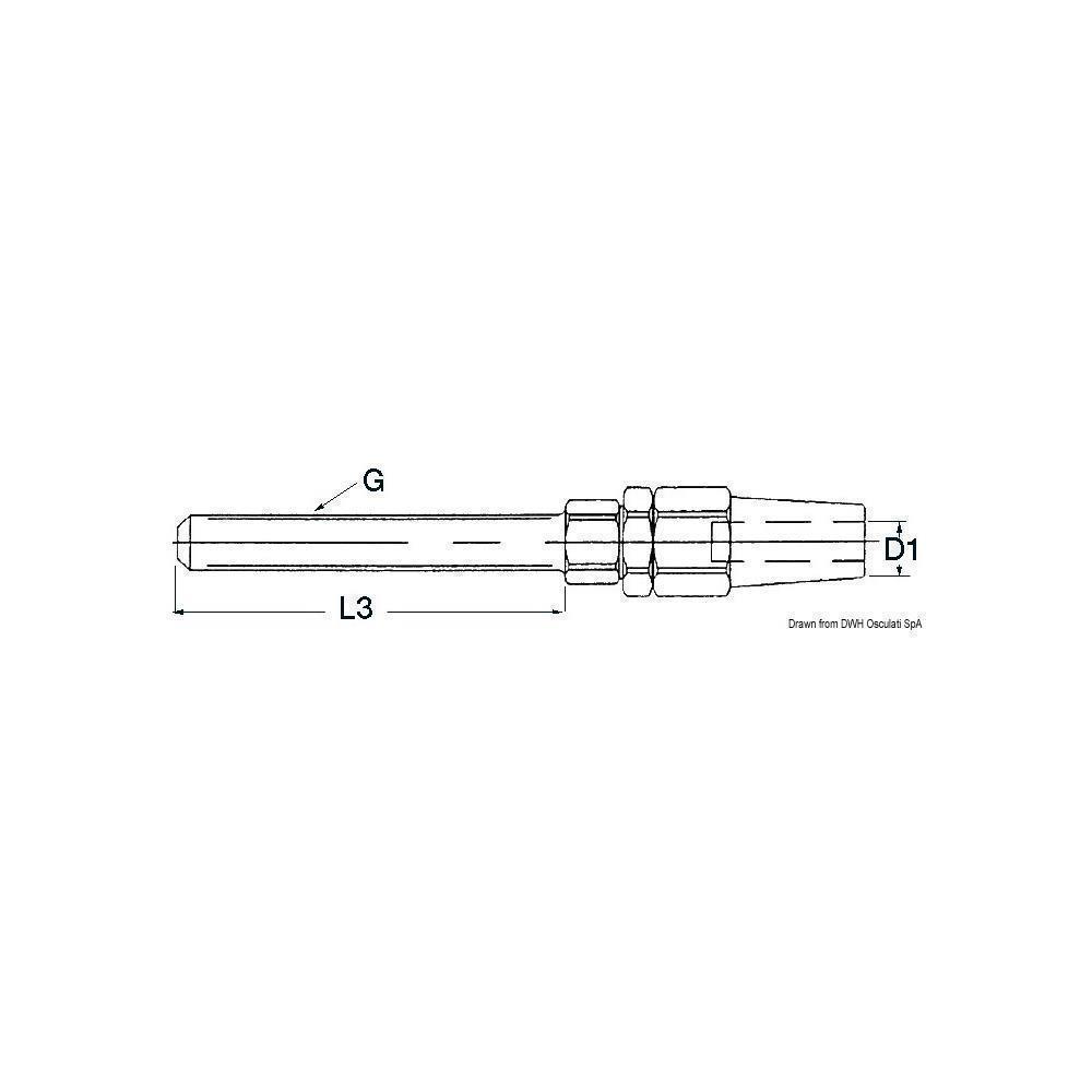 Terminale inox tenditore Ø 3 mm 