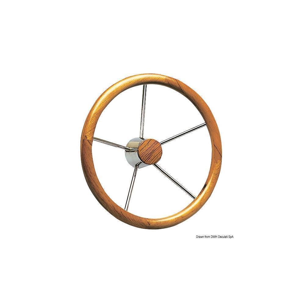 Timone con cerchio esterno in teak a grosso diametro