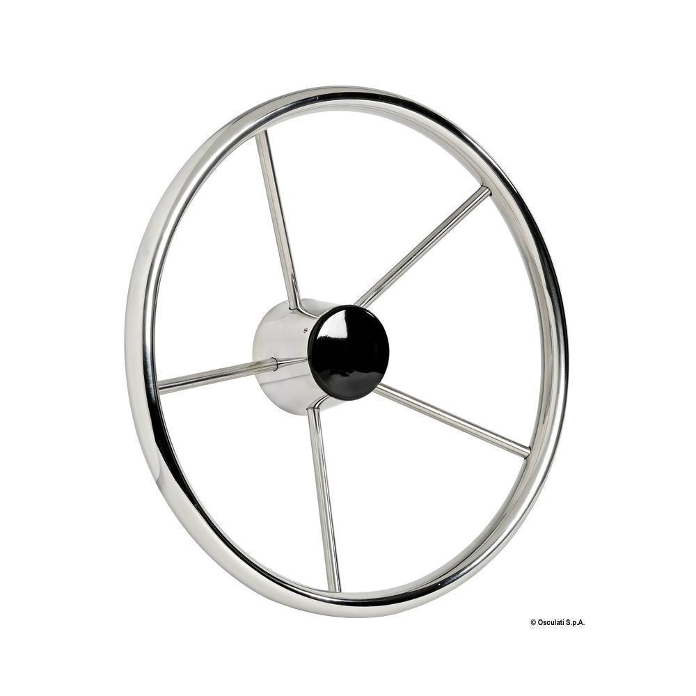 Timone in acciaio inox  lucidato a specchio a 5 razze