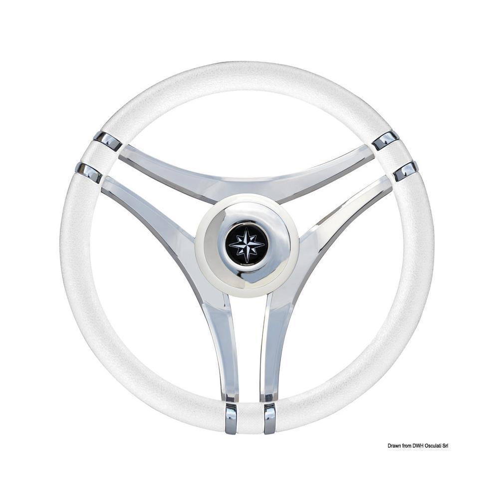 Volante IMPACT bianco Ø 350 mm con razze acciaio  