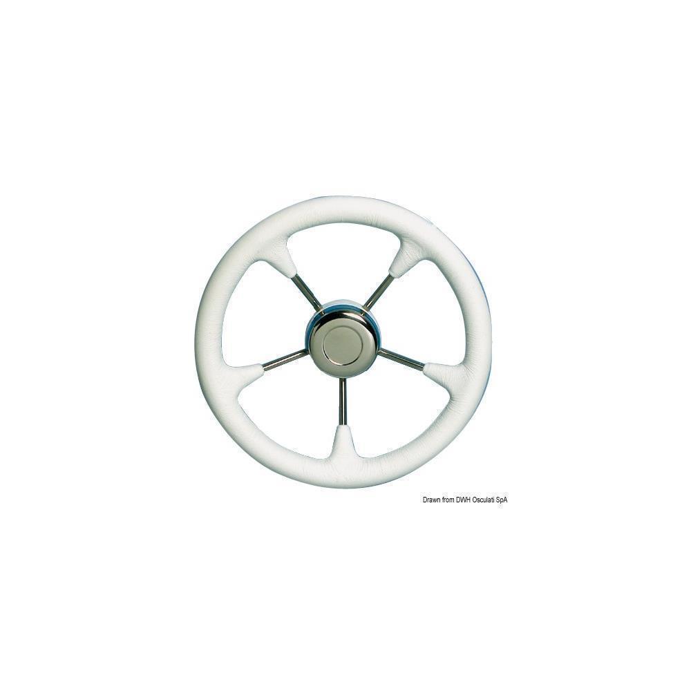 Volante poliuretano razze inox Ø mm 280 bianco 