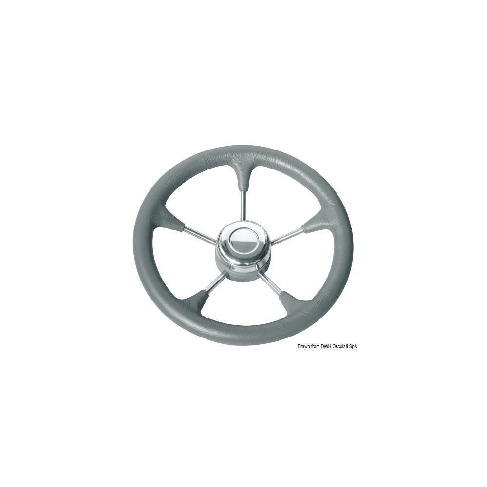 Volante poliuretano razze inox Ø mm 280 grigio 